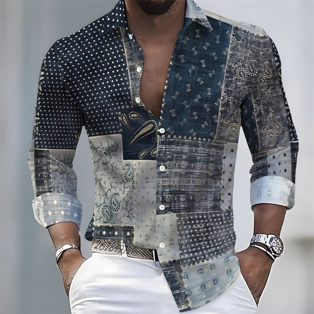 Fashion Mens Shirt - Camicia da uomo a maniche lunghe