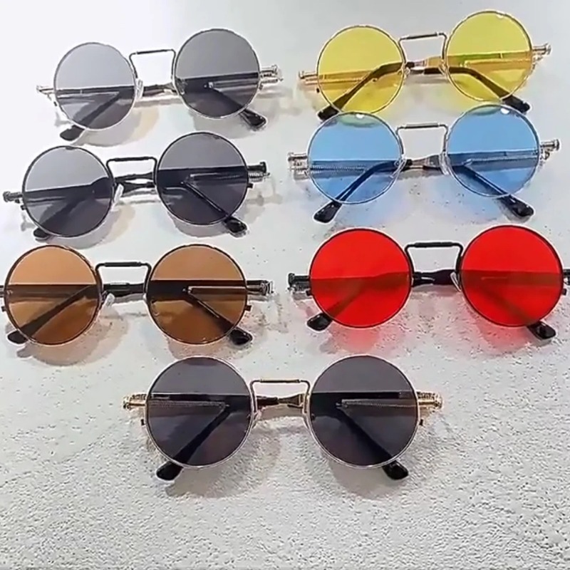 Men'S Fashion Round Glasses - Occhiali da Sole Rotondi Vintage con