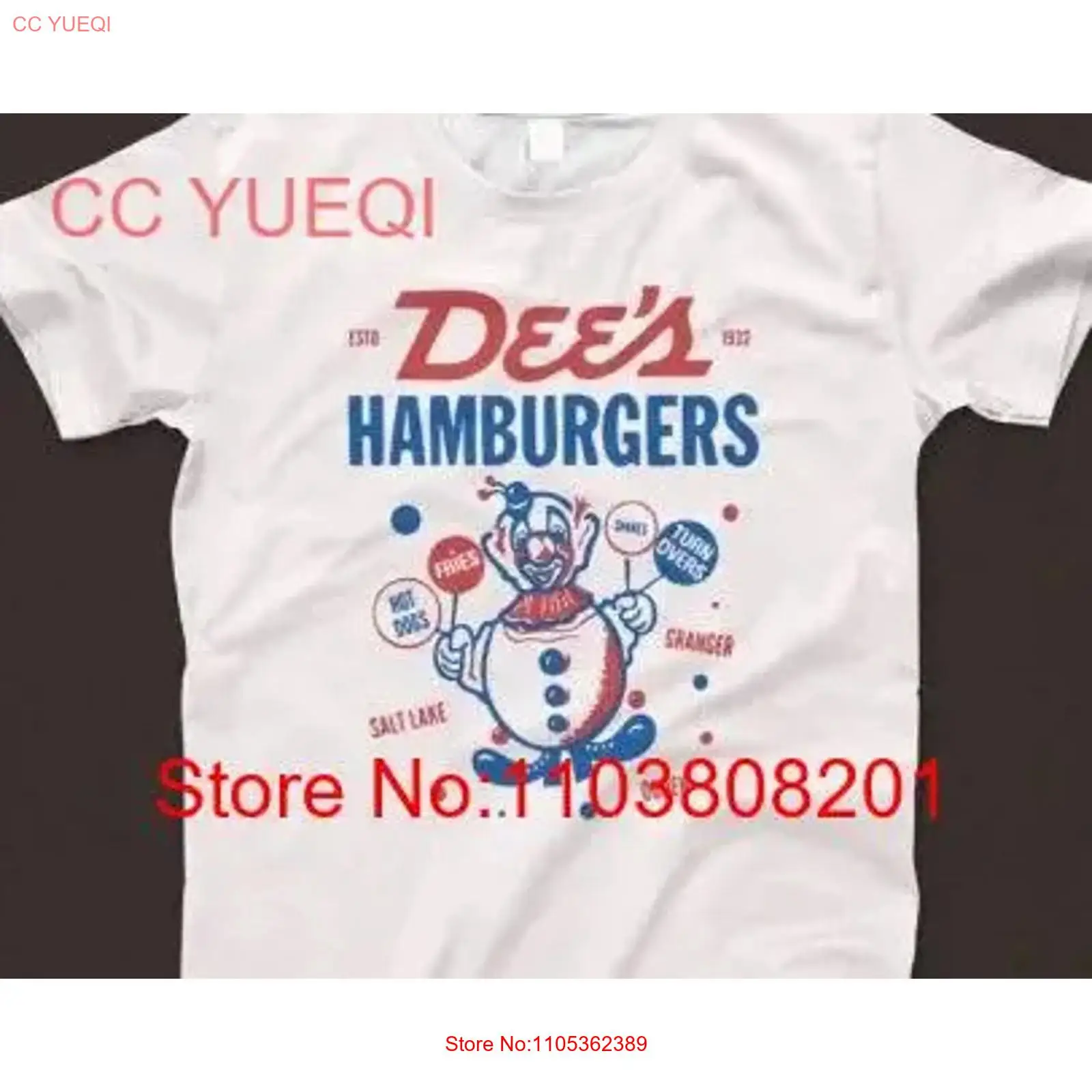 Men'S Fashion Hamburg - Maglietta Dee's Hamburgers 1026 Retro Bianca