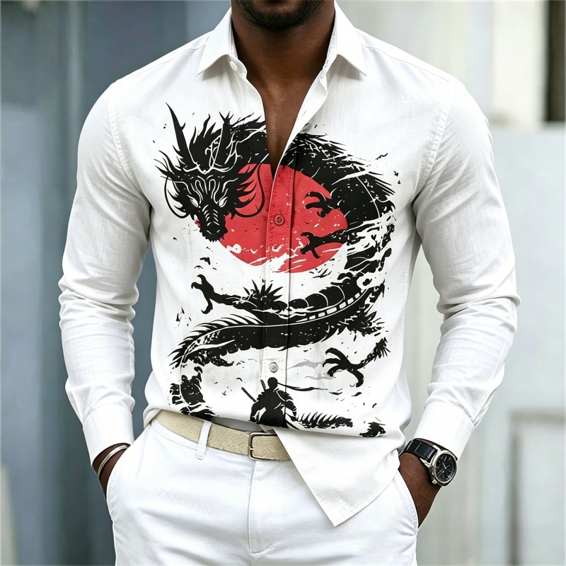 Fashion Mens Shirt - Camicia da uomo 2026 nuova, bianca,