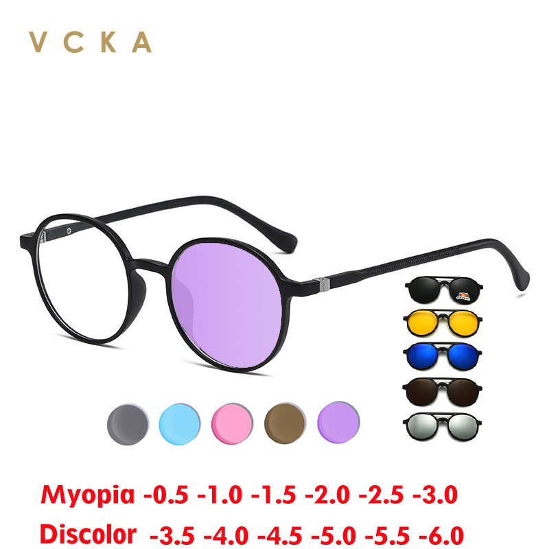 Mens Fashion Discord - VCKA miopia fotocromatica occhiali rotondi Power