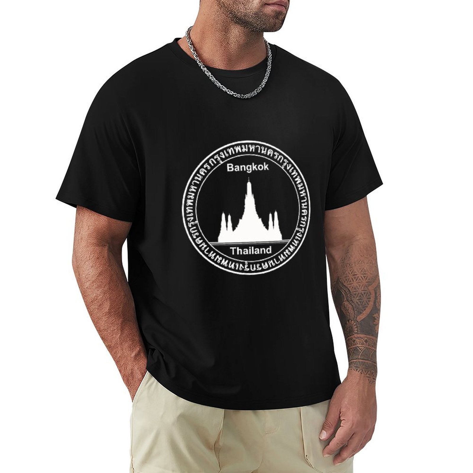 Mens Fashion Bangkok - T-Shirt da Viaggio con Timbro del