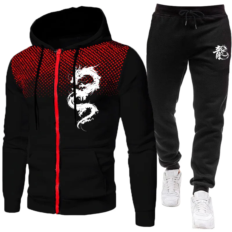 Paris Men'S Fashion - Set da Uomo con Stampa Drago