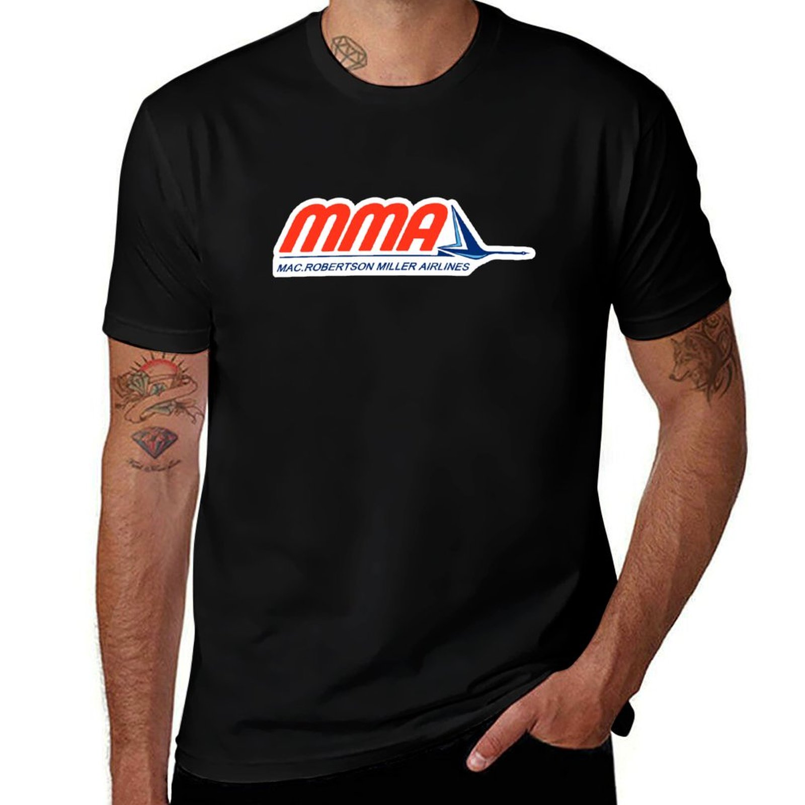 1950S Fashion Men'S - T-shirt con logo MacRobertson Miller Airlines