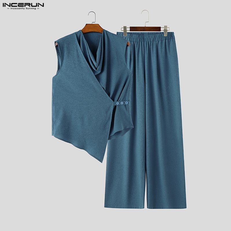Track Suit Men - INCERUN Completi da Uomo Tinta Unita