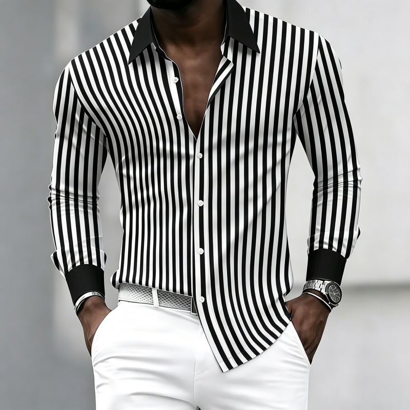 Fashion Mens Shirt - Camicia da uomo a maniche lunghe