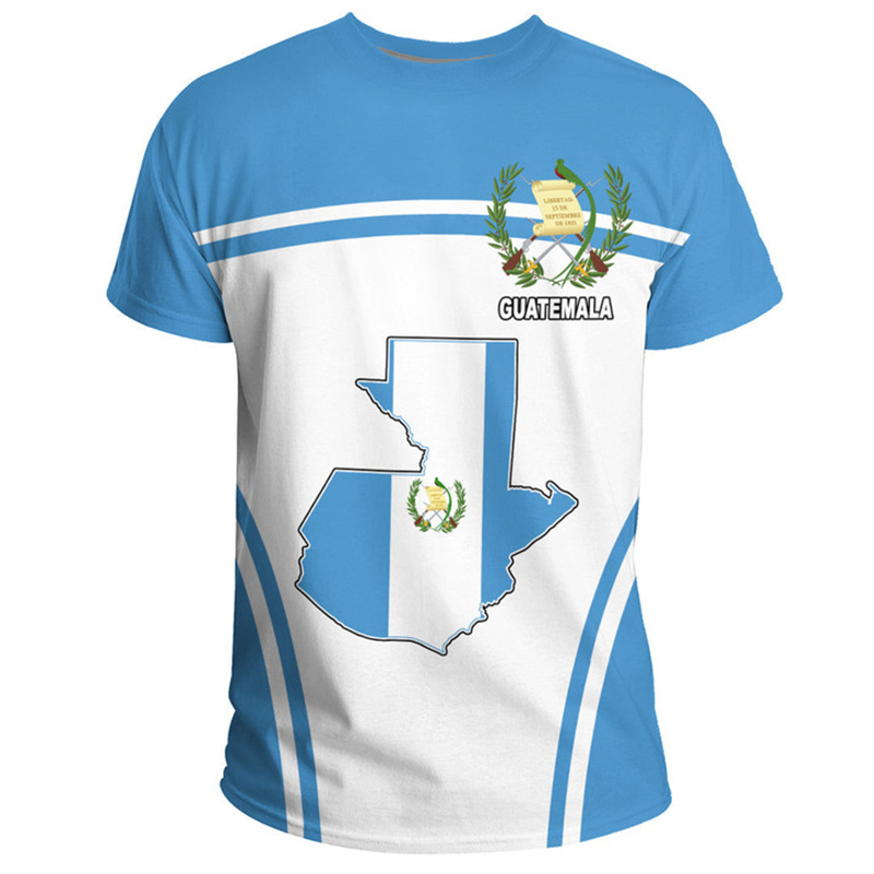 Men'S Fashion Guatemala - Maglietta stampata in 3D con mappa